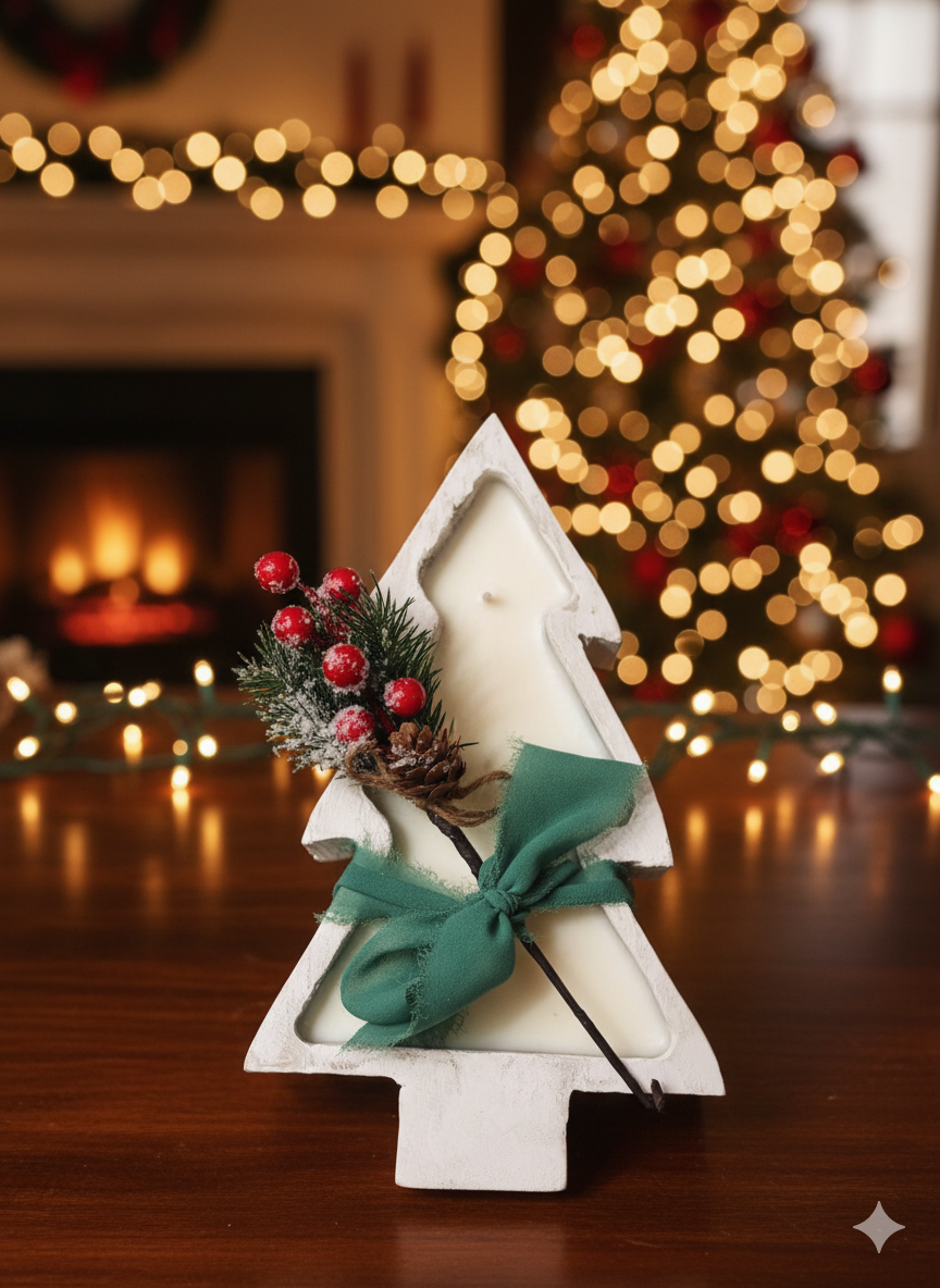Christmas Tree Candle - Festive Holiday Scented Candle for Christmas Decor